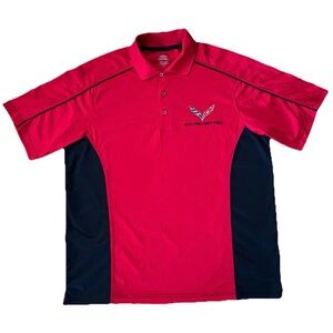 Corvette GM Embroidered Men’s Polo Red Black Extreme Performance Size XL